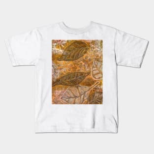 Leaves 14 Mixed Media - Ink on Monoprint Kids T-Shirt